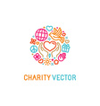 logo design template with icons in trendy linear vector image vector image