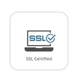 ssl certified protection icon flat design vector image
