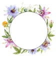 watercolor floral wreath vector image vector image