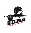 japanese ninja head logo design vector image