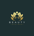 lotus flower yoga spa logo vector image