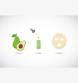 avocado oil facial mask flat icons set vector image