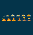 frame animation with effect burning explosion vector image vector image