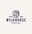 horse logo icon line art outline vector image