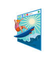 surfer on net window vector image