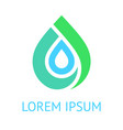 water drop green blue logo template icon vector image