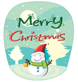 a christmas card with snowman vector image