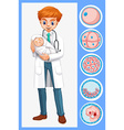 doctor holding baby in his arms vector image vector image