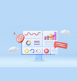 3d seo optimization vector image vector image