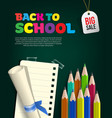 back to school big sale flyer design with paper vector image