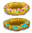 holiday nest with painted eggs easter symbol vector image