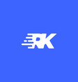 letter rk fast speed technology modern logo design vector image vector image