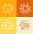 outline sun icons and logo design elements vector image