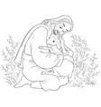 parable of jesus christ and lost sheep coloring vector image vector image
