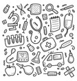 set hand drawn doodle medicine elements vector image