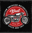 vintage custom american motorcycle round label vector image