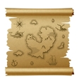 vintage map scrolled brown parchment vector image