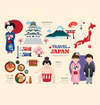 travel japan flat icons set japanese element icon vector image