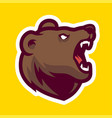 bear head cartoon character mascot vector image vector image