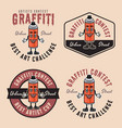 graffiti contest set of colored emblems vector image vector image
