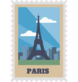 paris city postal stamp and postmark with sight vector image vector image