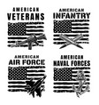 american forces set vector image