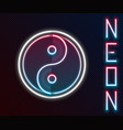 glowing neon line yin yang symbol harmony vector image