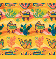 lovely seamless pattern with camels desert vector image vector image