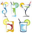 alcohol drinks and cocktails icon set vector image