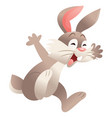 cartoon cute bunny rabbit happy surprise vector image vector image