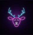 funny neon deer merry christmas sign vector image vector image