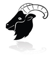 head goat drawing brush with shadow vector image