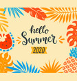 hello summer 2020 tropical banner vector image vector image