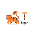 alphabet letter t and tiger vector image