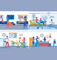 family healthcare hospital visitors and doctors vector image vector image