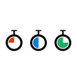 timer icon set vector image vector image