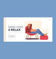 furniture design relaxing sparetime landing page vector image