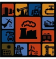 industry icons set vector image vector image