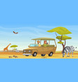 people safari tour in african savanna wild vector image