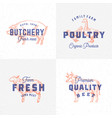 premium quality vintage meat and poultry labels vector image