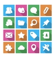 internet icons set with long shadow vector image vector image