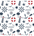 nautical seamless pattern white vector image vector image