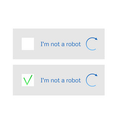 Template for entering captcha im not a robot Vector Image