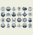 vintage nautical labels collection vector image vector image