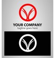 abstract round icon and v logo vector image