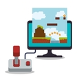 computer screen controller game online joystick vector image