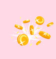 explosion gold coins concept vector image