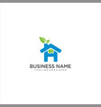 letter h home logo healthy leaf vector image vector image