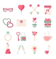 set of valentines day icons elements collection vector image