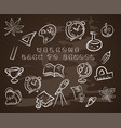 back to school on chalk blackboardwith hat vector image